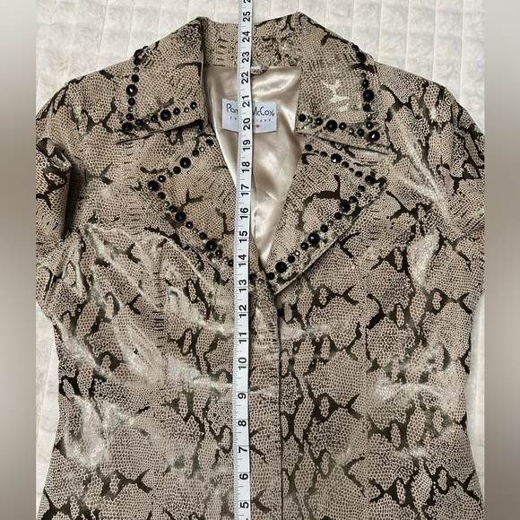 Pamala McCoy Leather Jeweled Snakeskin Jacket Size Extra Small. - Picture 3 of 9